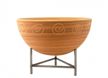 Vesuvio mittlere Feuerschale mit niedrigem Fuß, Edelstahl